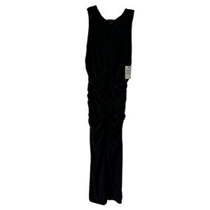 NWT Nordstrom Halogen Black Ruched Bodycon Maxi Dress